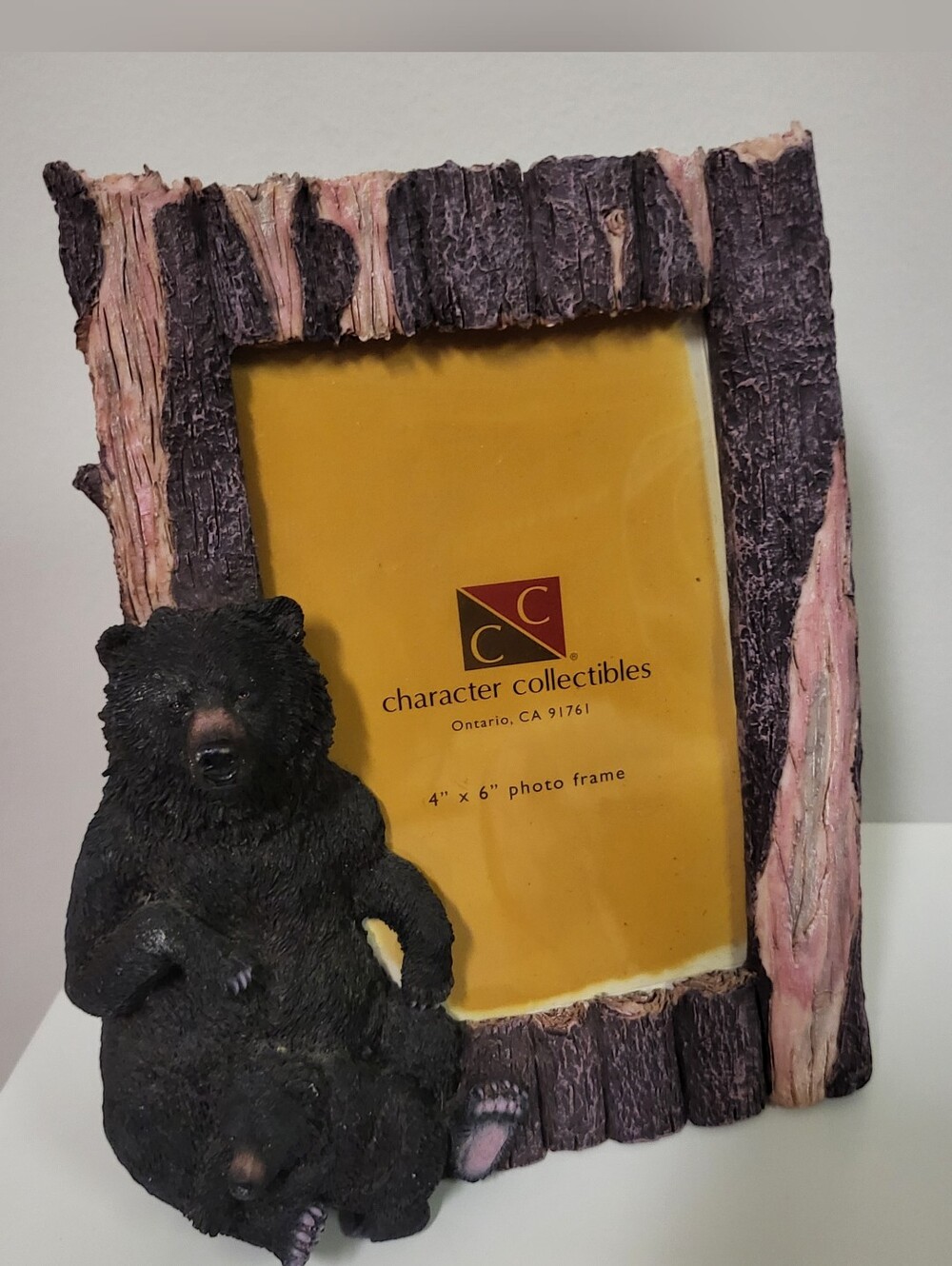 Character Collectibles Black Bear Rustic Photo Frame - Black/Brown